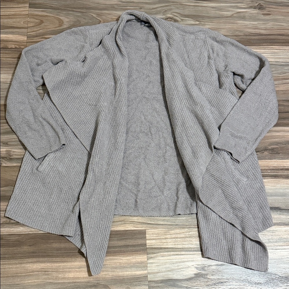 Barefoot Dreams CozyChic Lite Ribbed Island Wrap Cardigan Taupe Women’s L/XL